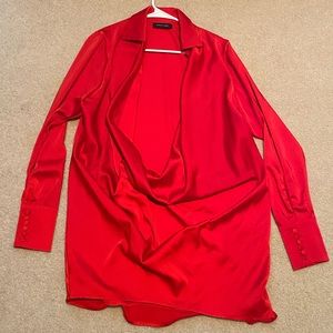 Long Sleeve Red Mini Dress